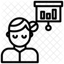 Mulher Apresentacao Grafico De Barras Ícone
