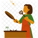 Mulher Cozinhando Cozinhando Cozinheira Ícone