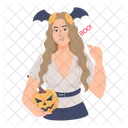 Garota De Halloween Mulher De Halloween Senhora De Halloween Icon