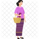 Mulher Idosa Compras Icon