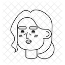 Penteado Com Coque Baixo Mulher Idosa Sorriso Satisfeito Icon