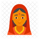 Feminino Menina Hindu Ícone