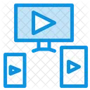 Synchronisierung Mehrerer Gerate Videowiedergabe Video Symbol