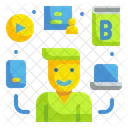 Multi Learning Online Education E Learning Icon