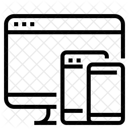 Multi Platform Icon - Download in Line Style
