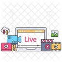Multimedia Live Stream  Icon