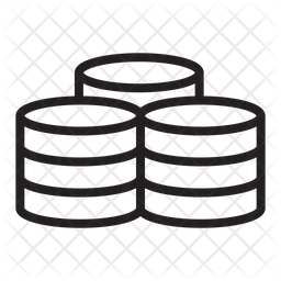 Multiple Database Icon - Download in Line Style