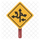 Multiple Road Direction Road Post Traffic Board Icon