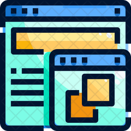 Multiple windows Icon - Download in Colored Outline Style