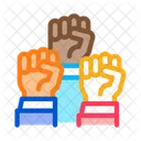 Multiracial Fists Discrimination Icon