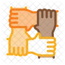 Multiracial Group Hands Icon