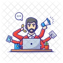 Multitask Employee Multiple Task Multitasking Abilities Icon
