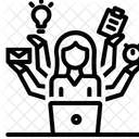 Multitasking Work Simultaneously Multitasker Icon
