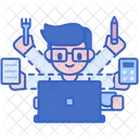 Multitasking Multi Skill Multi Work Icon
