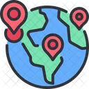 Mundo Global Pin Icono