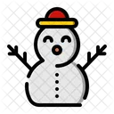 Muneco De Nieve Navidad Invierno Icono