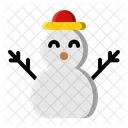 Muneco De Nieve Navidad Invierno Icono