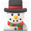 Muneco De Nieve Navidad Invierno Icono