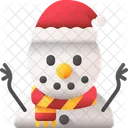 Muneco De Nieve Navidad Invierno Icono