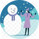 Muneco De Nieve Nieve Decoracion Icono