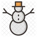 Muneco De Nieve Nieve Navidad Icono