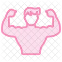 Muscle Building Duotone Line Icon Icon
