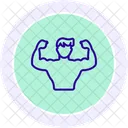 Muscle Building Line Icon Icon