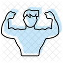 Muscle Building Color Shadow Thinline Icon Icon