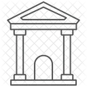 박물관 얇은선 아이콘 아이콘