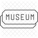 Museum Ticket Thin Edge Icon