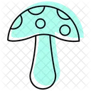 Mushroom Color Shadow Line Icon Icon