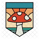 Mushroom Badge Mushroom Fungus Icon