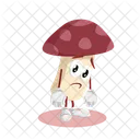 Mushroom Red Logo Mascot Sad Pose Icon