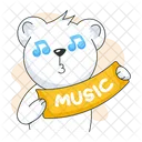 Music Bear Music Banner Music Lover Icon