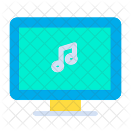 Music Computer Icon - Download in Flat Style