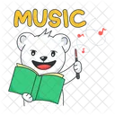 Music Book Music Conductor Musician Bear Icon