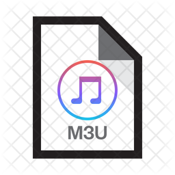 Music m3u Icon - Download in Colored Outline Style