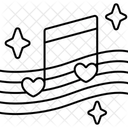 Music Notes Heart  Icon