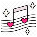 Music Notes Heart Love Valentine Icône