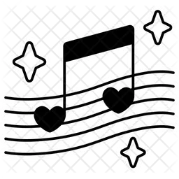 Music Notes Heart  Icon