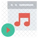 Webpage Music Note Media Play Icon