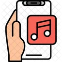 Music Player Hand Holding Phone Audio Icon