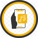 Music Player Hand Holding Phone Audio Icon