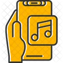 Music Player Hand Holding Phone Audio Icon