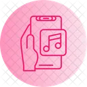 Music Player Hand Holding Phone Audio Icon