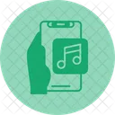 Music Player Hand Holding Phone Audio Icon