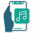 Music Player Hand Holding Phone Audio Icon