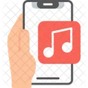 Music Player Hand Holding Phone Audio Icon