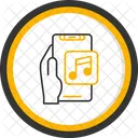 Music Player Hand Holding Phone Audio Icon