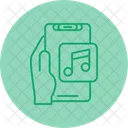 Music Player Hand Holding Phone Audio Icon